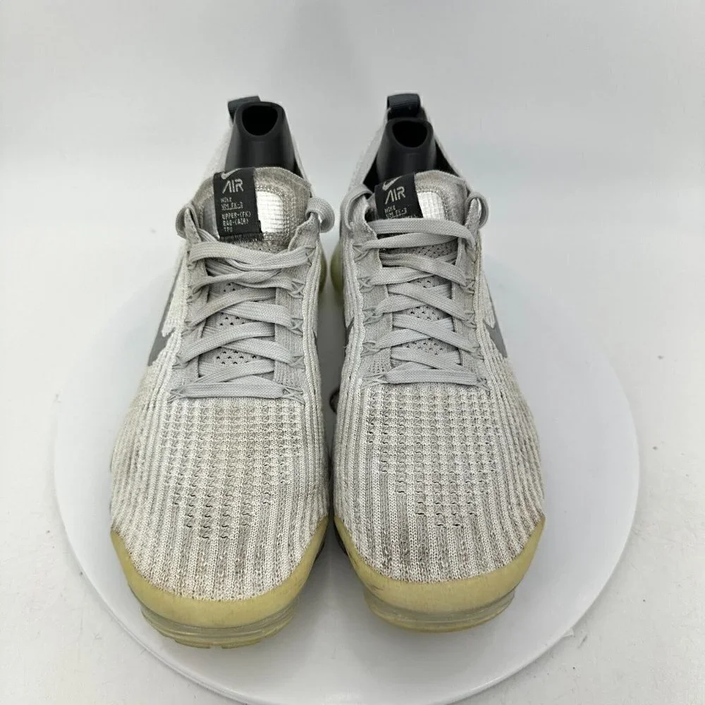Nike Air Vapormax Flyknit 3 White Silver Women Shoes AJ6910-101 Sz US 9 EU 40.5
